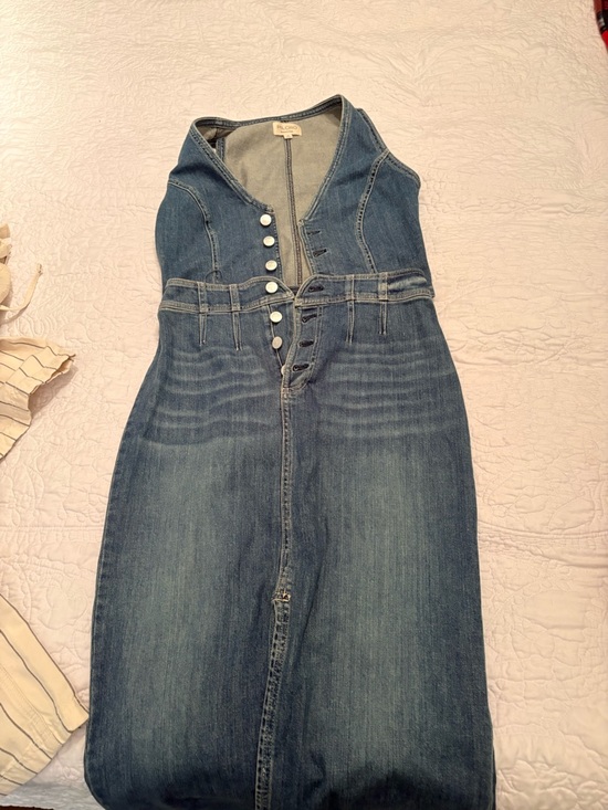 Pilcro Denim - Anthropologie  Blue Denim High-Waist Women’s Jeans Dress/Skirt Set